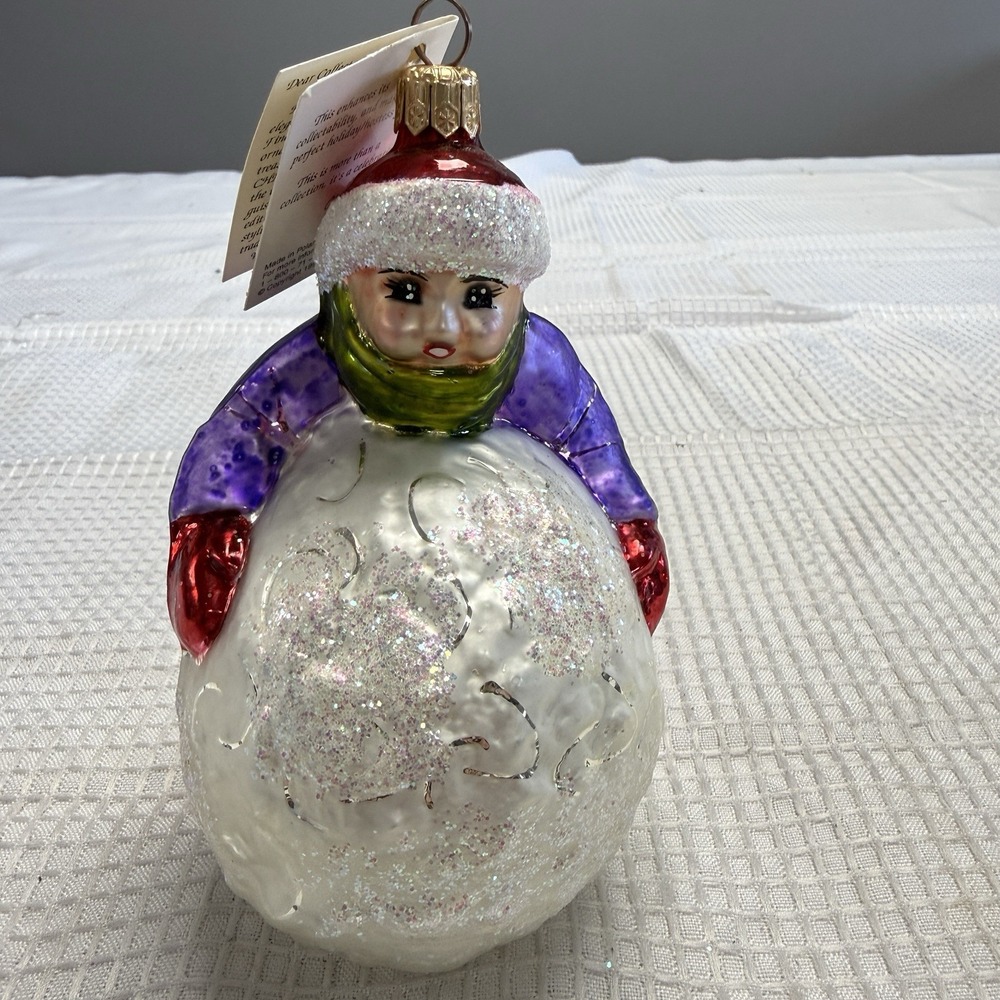 Vintage 95 Christopher Radko Snowballing Rolling Snowball Christmas Ornament
